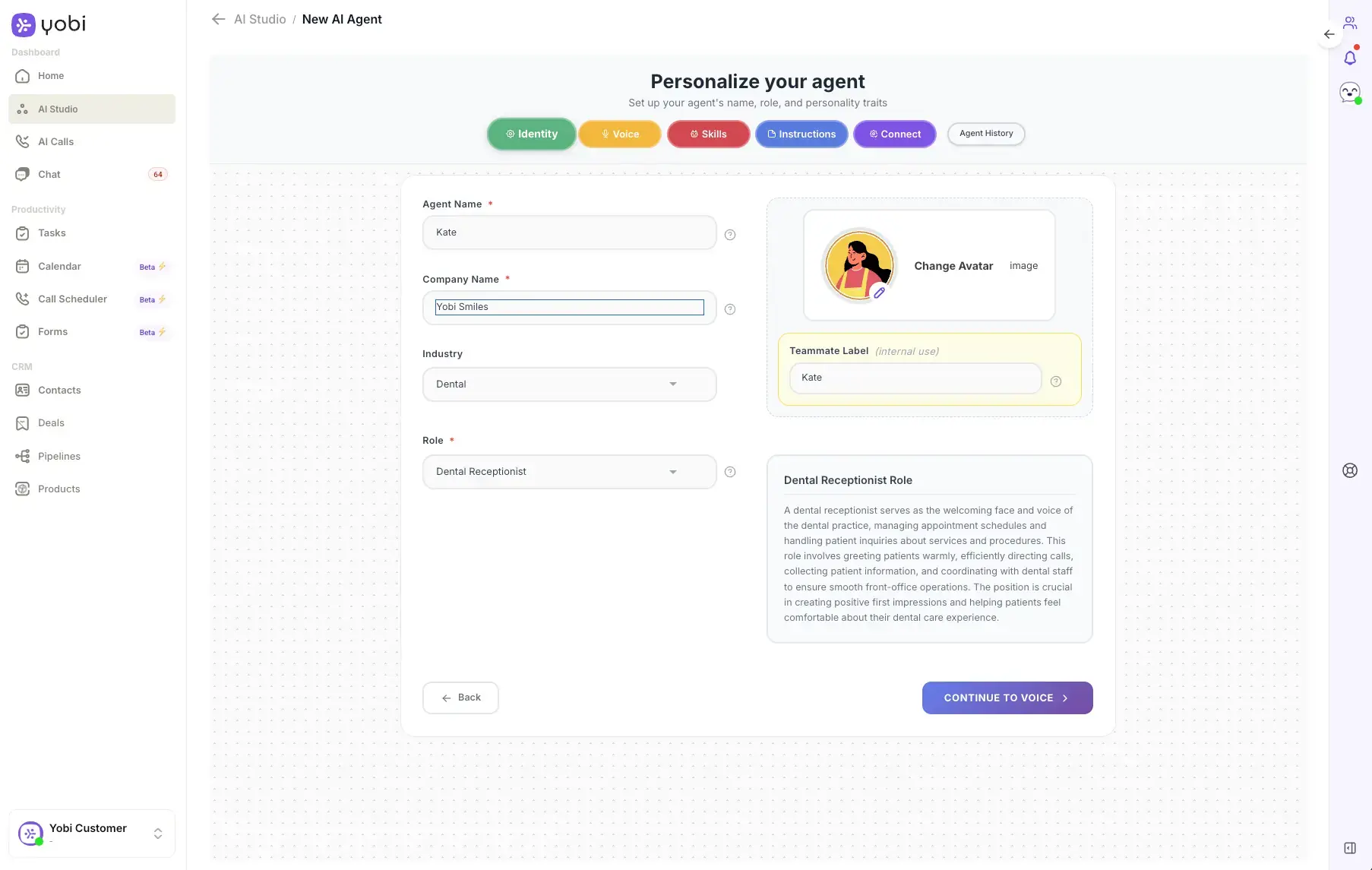 AI Agent Identity Configuration Interface
