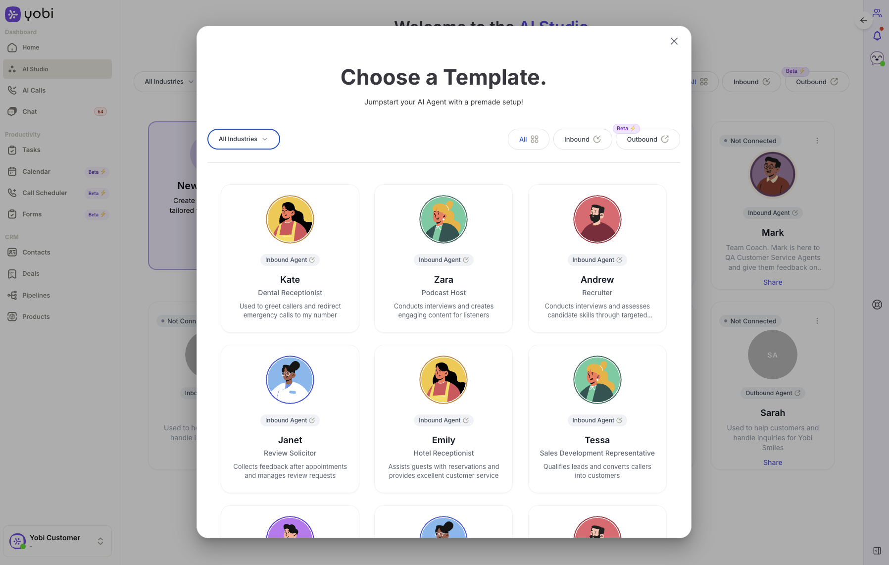 AI Agent Template Selection