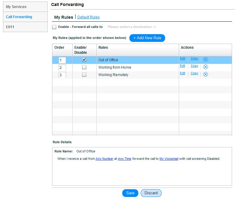 8x8 Custom Rules Configuration